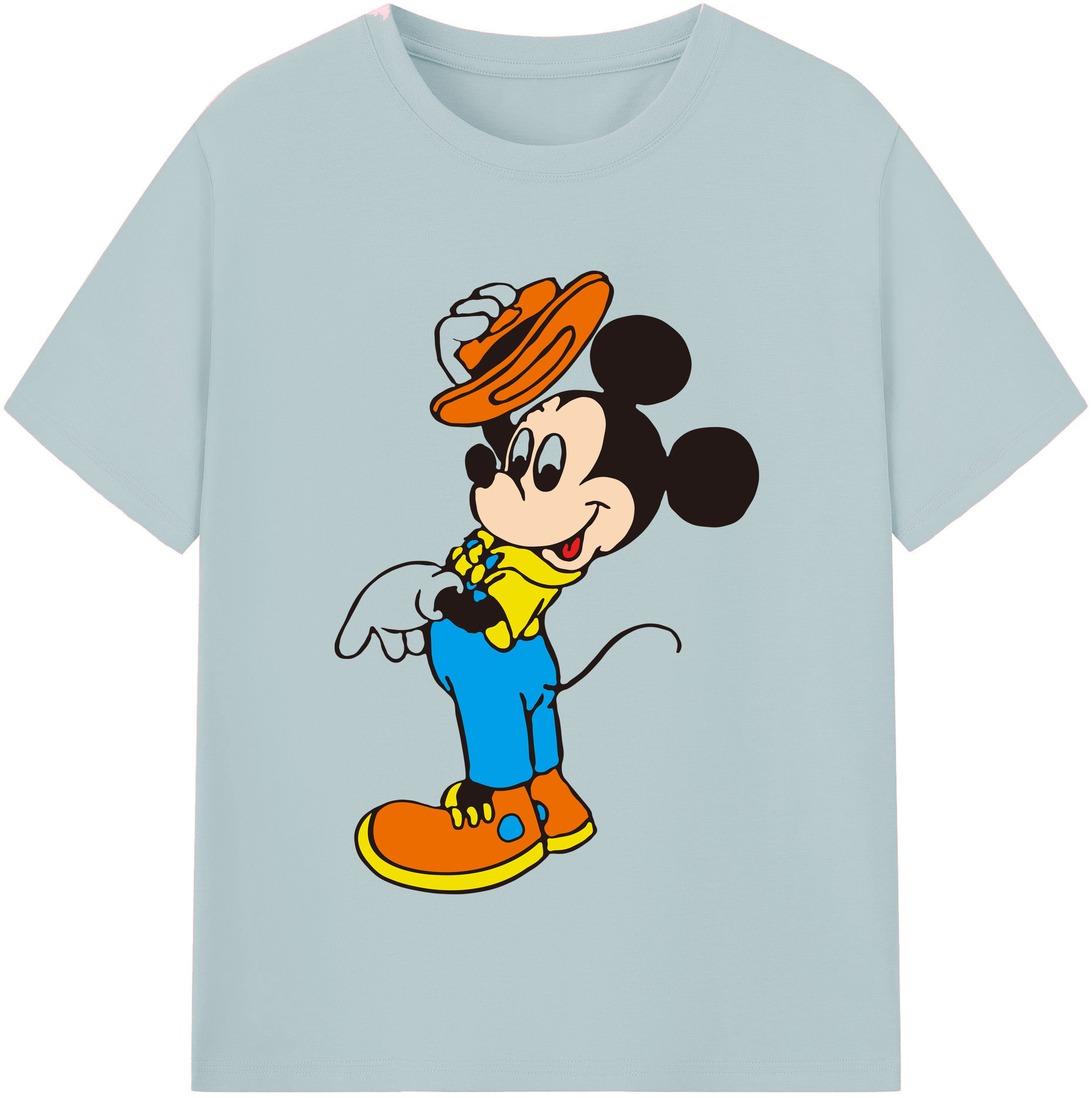 （画像用） ミッキーマウス Mickey Mouse 綿100％半袖Tシャツ（フロントプリント）